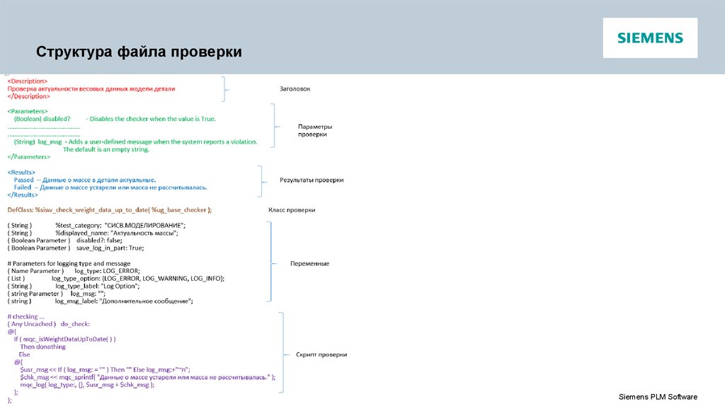 Структура файла проверки