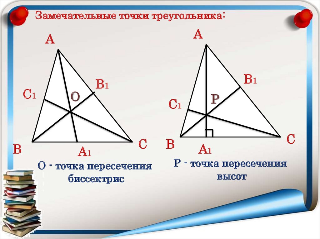 Точки пересечения высот и медиан треугольника. Точка пересечения высот треугольника. Замечательные точки треугольника. Точка пересечения биссектрис треугольника. Замечательные точки треугольника точка пересечения.