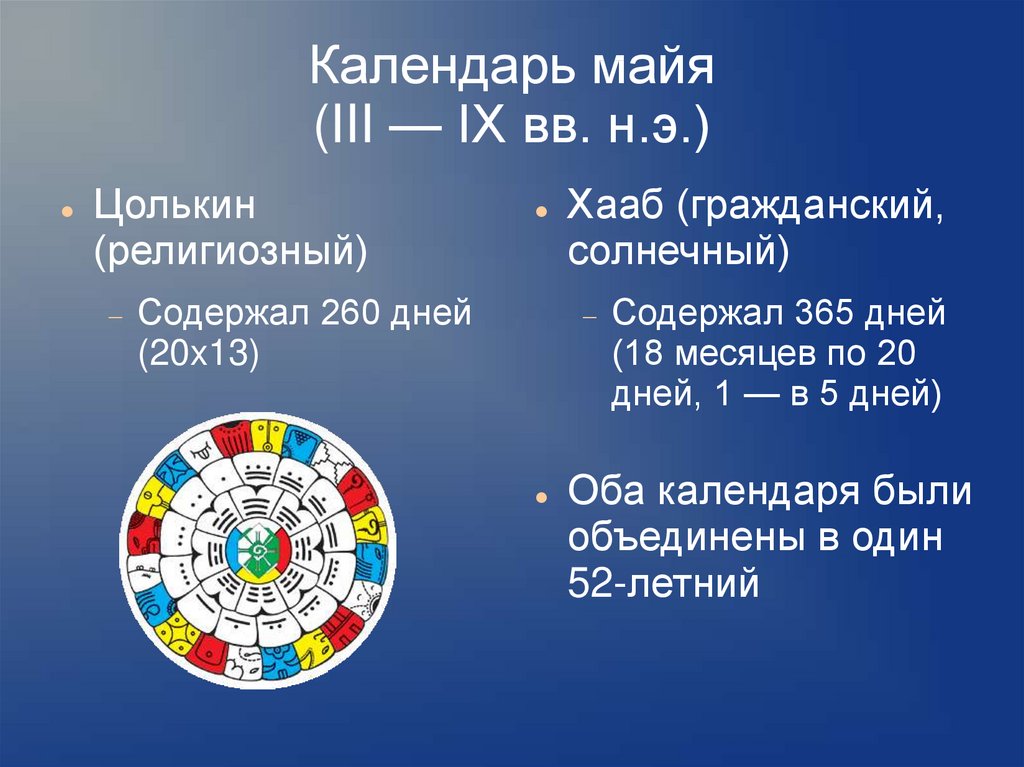 Презентация календарь майя