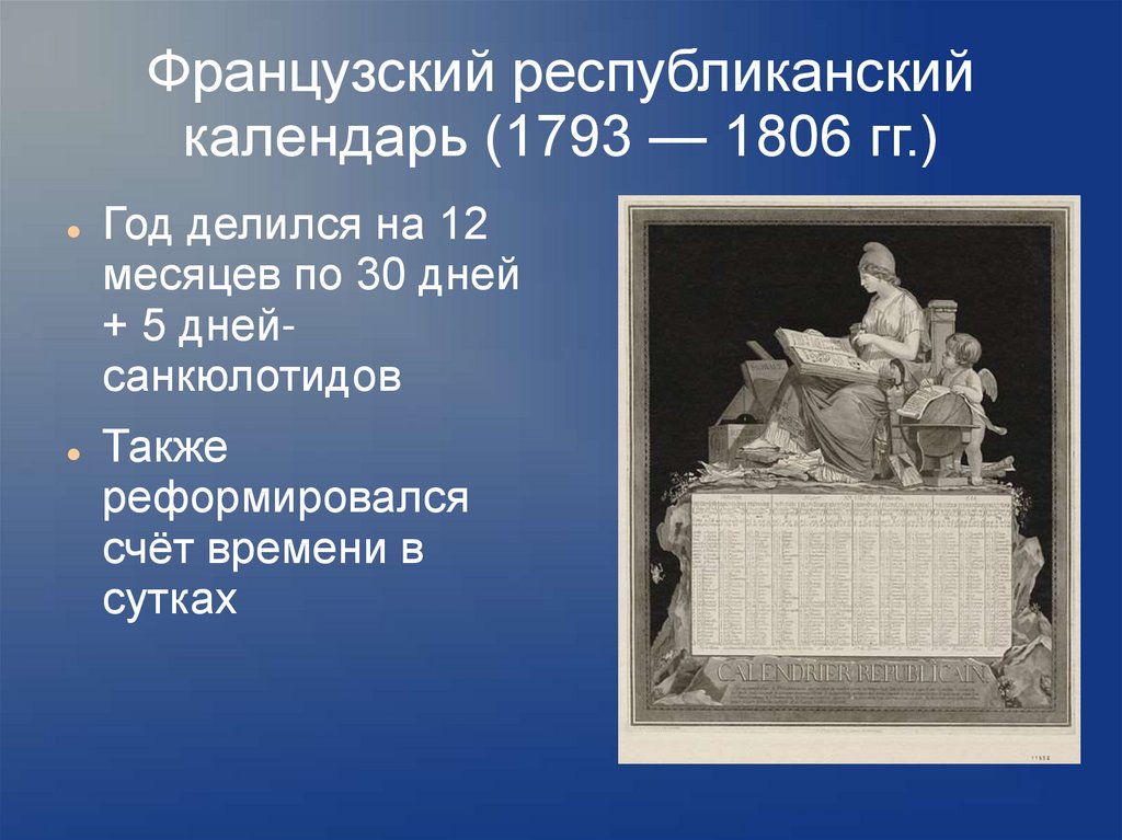 Как отразились идеи французской революции в новых символах эпохи в одежде в календаре проект