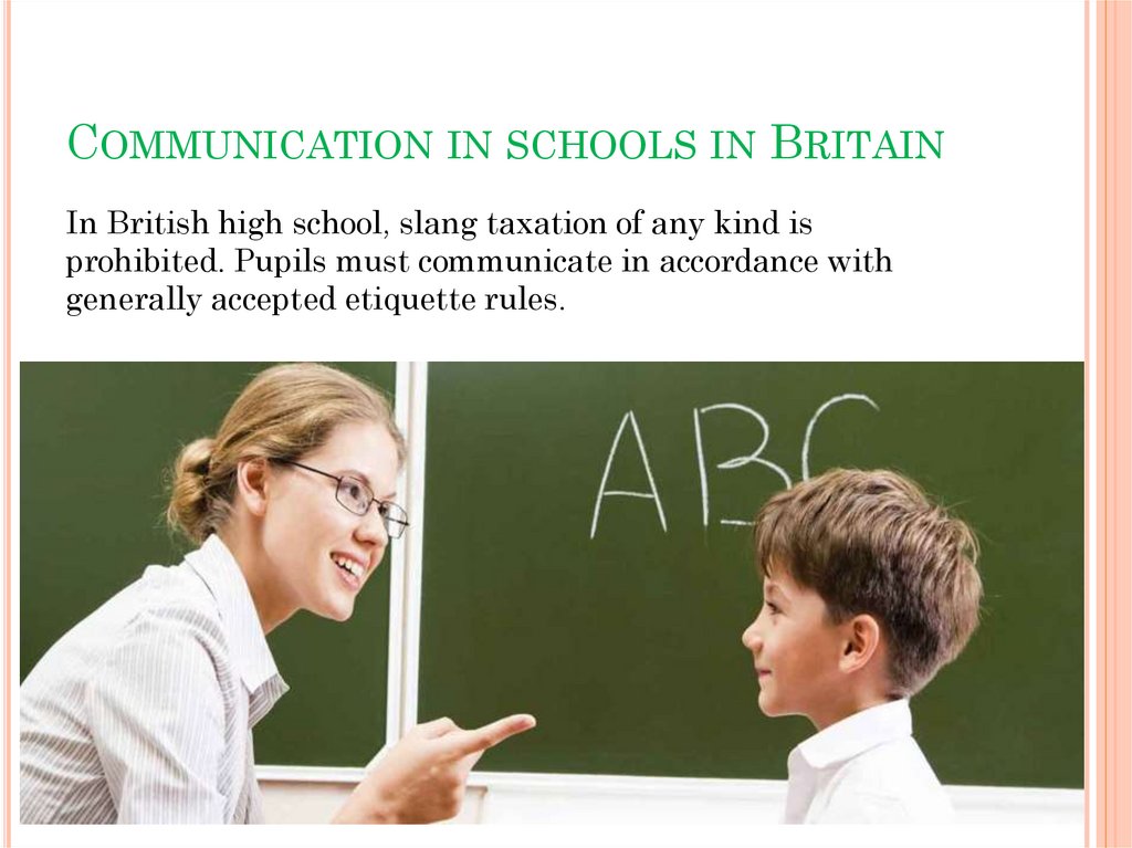 Communication in schools in Britain