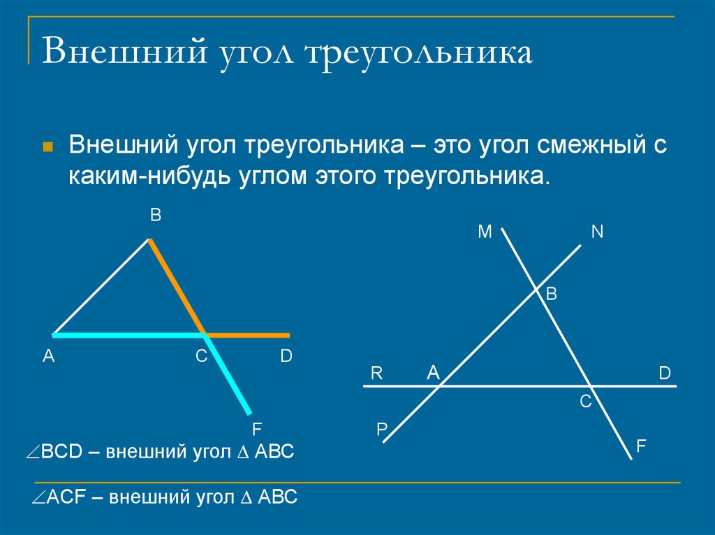 Презентация внешние углы треугольника. Св ва внешнего угла треугольника. Внешние углы треугольника 7 класс. Внешний угол треугольника это угол. Внешний угол треугольника 7 класс геометрия.