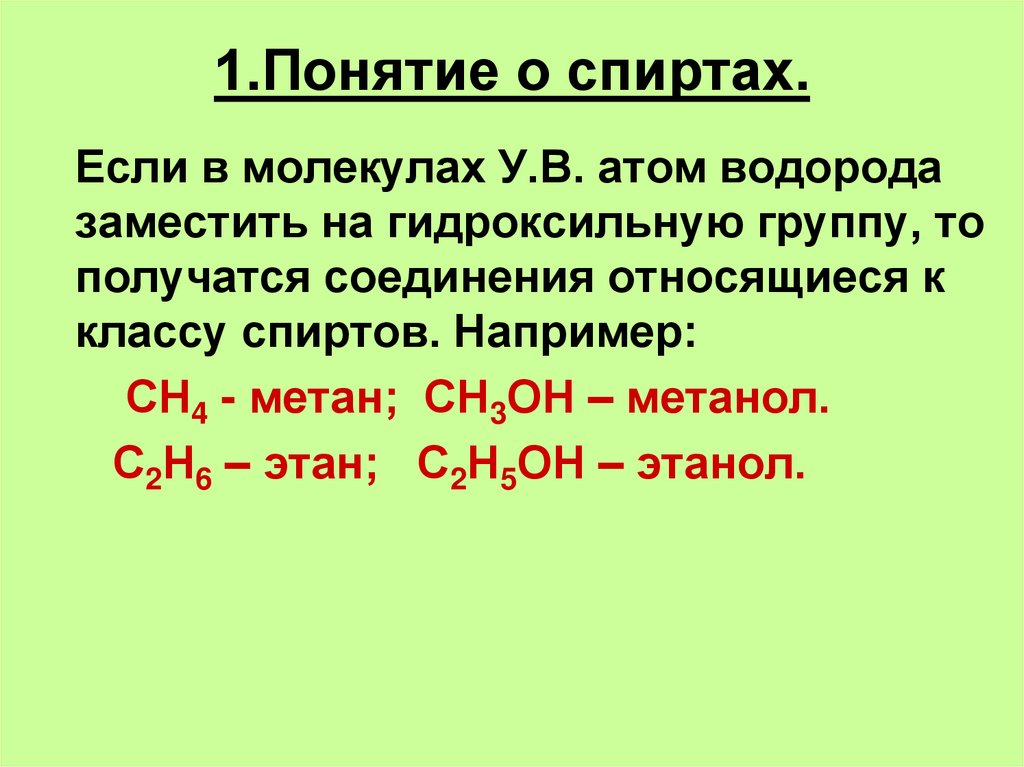 Спирт презентация 9 класс