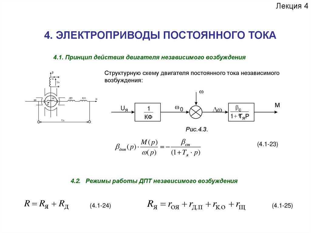 Электропривод постоянного тока схема