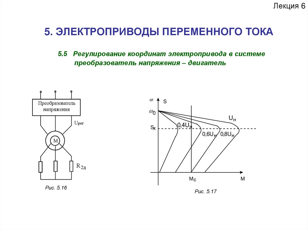 Замкнутые схемы управления электропривода с двигателями переменного тока