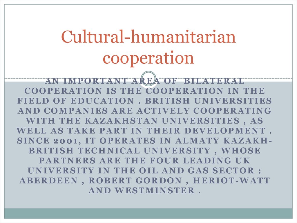 Cultural-humanitarian cooperation