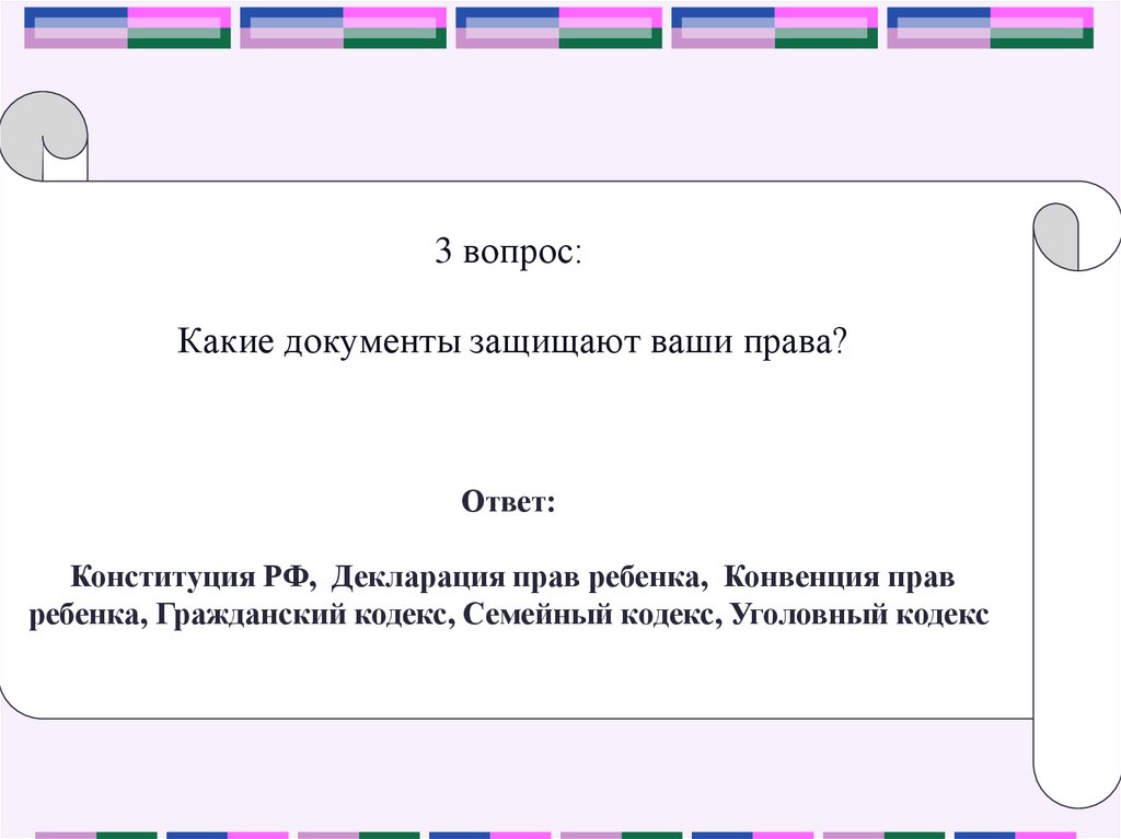 Ответы на вопросы конституция российской