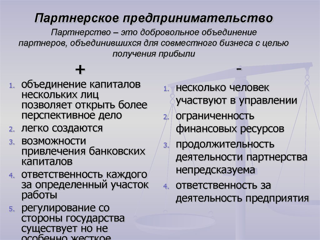 Организация совместного предпринимательства