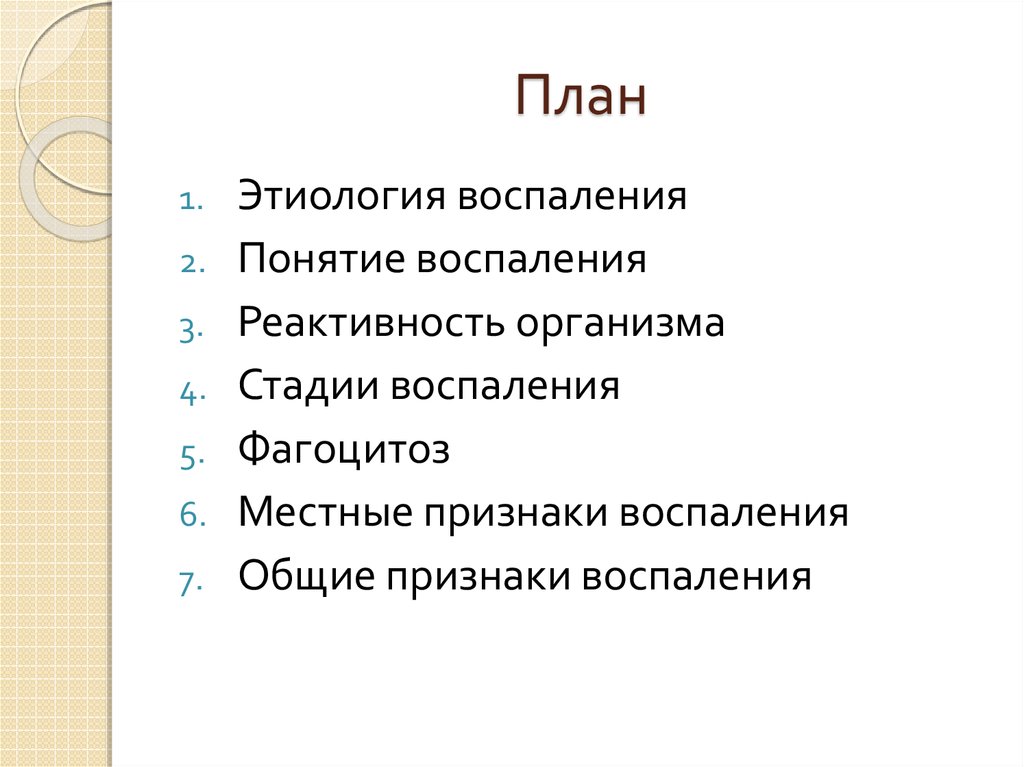 Презентация на тему воспаление