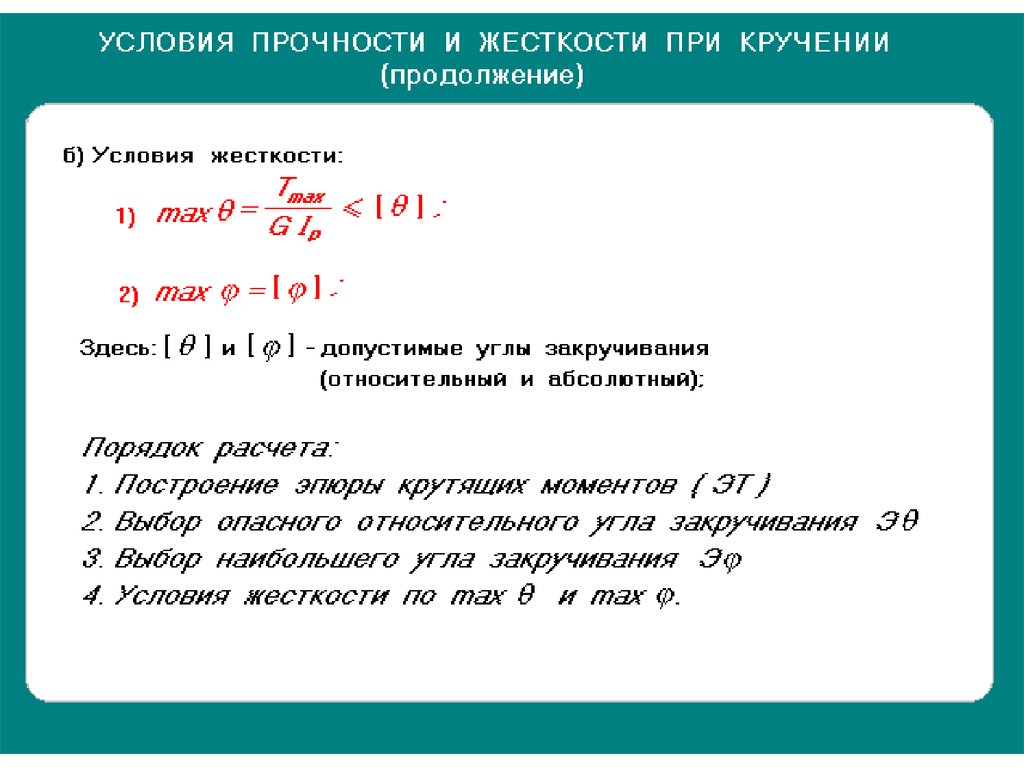 Условие жесткости. Условие прочности вала при кручении формула. Условия прочности и жесткости при кручении. Условие условие прочности при кручении. Прочность и жесткость при кручении.