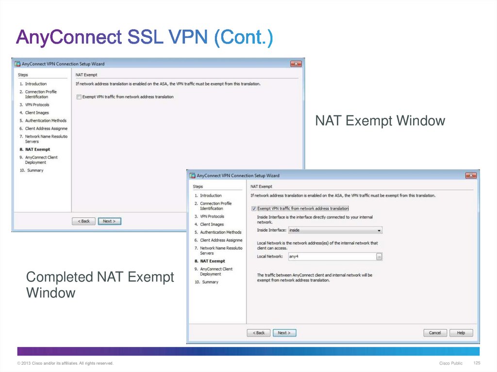 AnyConnect SSL VPN (Cont.)