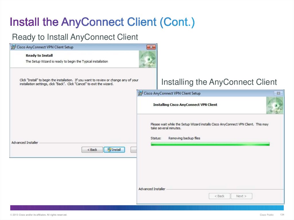 Install the AnyConnect Client (Cont.)