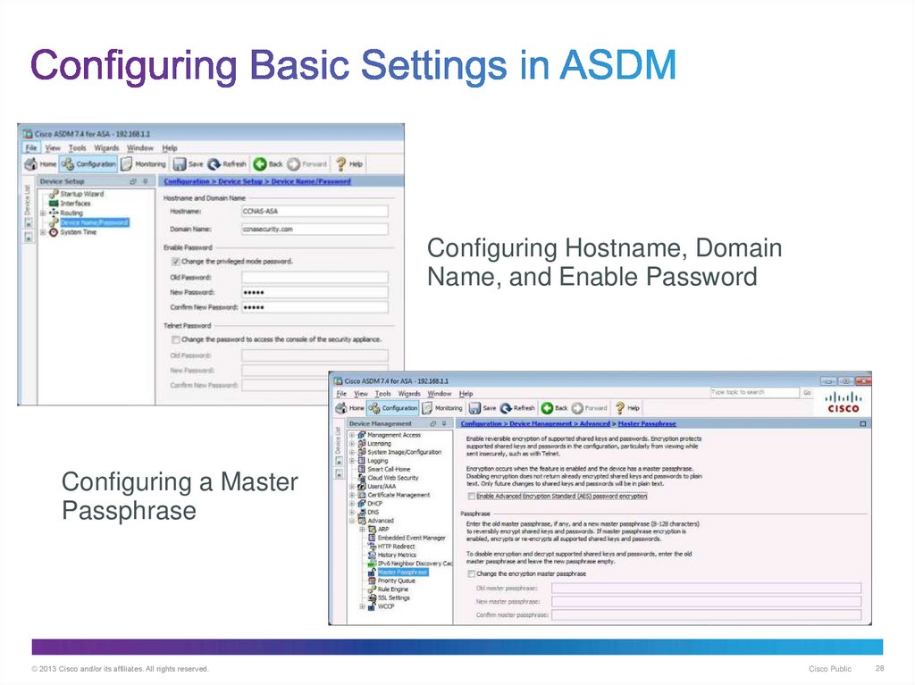 Configuring Basic Settings in ASDM