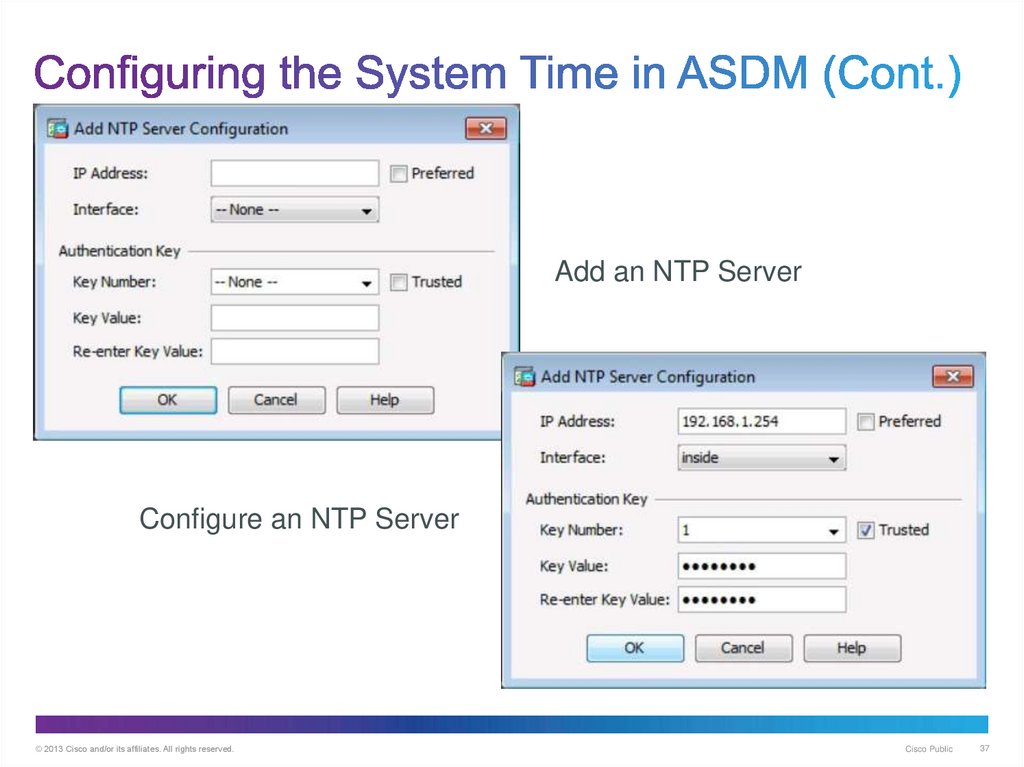 Configuring the System Time in ASDM (Cont.)