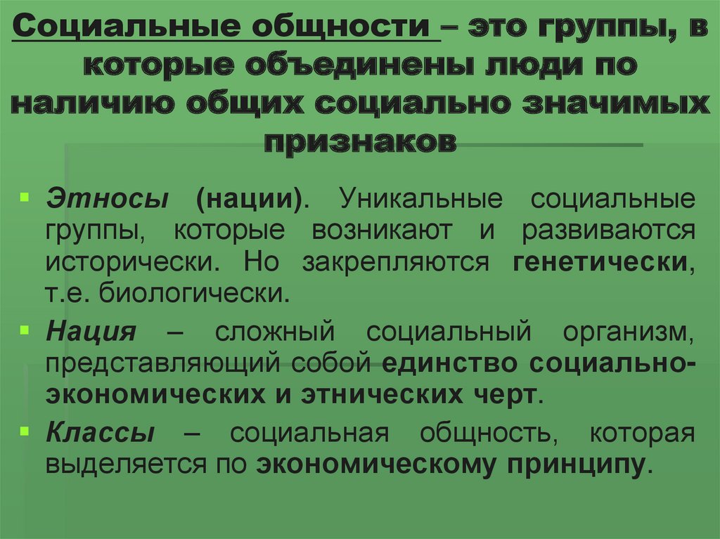 Социальная общность это