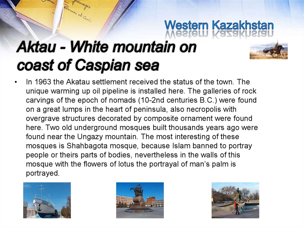 Aktau - White mountain on coast of Caspian sea