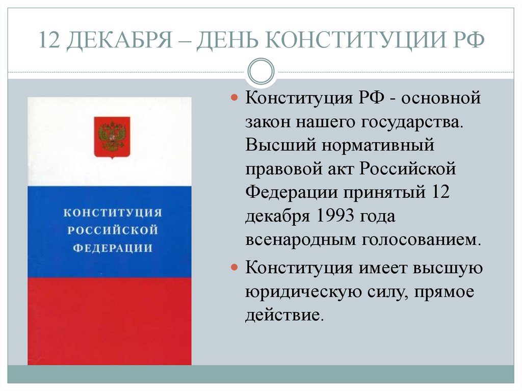 Всенародное голосование по Конституции России. Даты всех конституций.