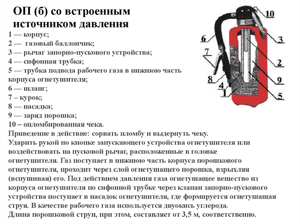 Давление в газовом баллоне. Воздушно-эмульсионные огнетушители схема. Огнетушители со встроенным источником давления ОП-5. Схема порошкового огнетушителя со встроенным источником давления. Огнетушитель со встроенным газовым источником давления.