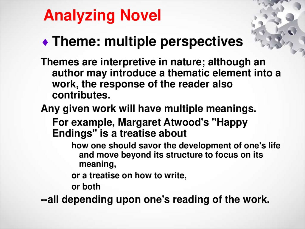 Analyzing Novel - online presentation