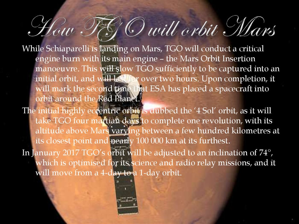 How TGO will orbit Mars