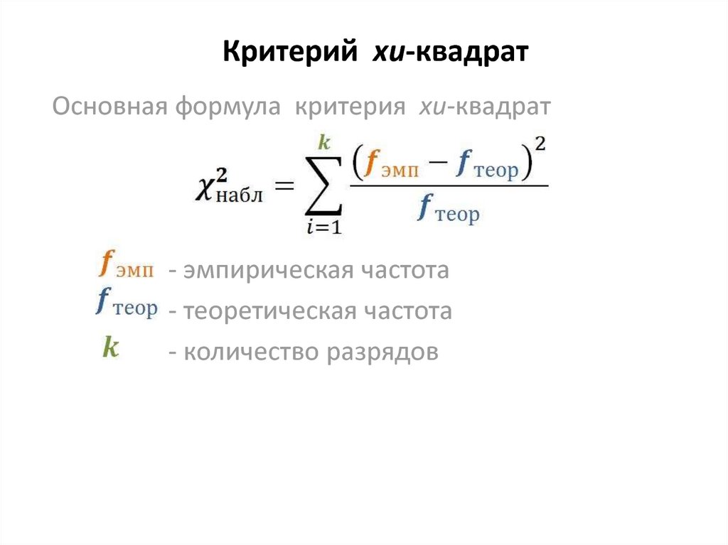 Распределение хи квадрат