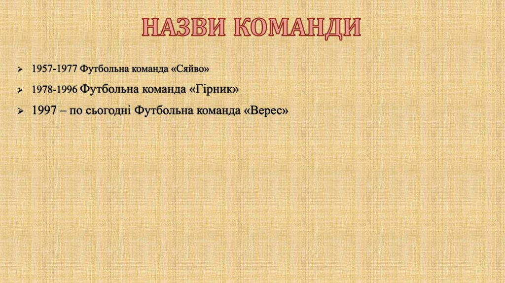 НАЗВИ КОМАНДИ