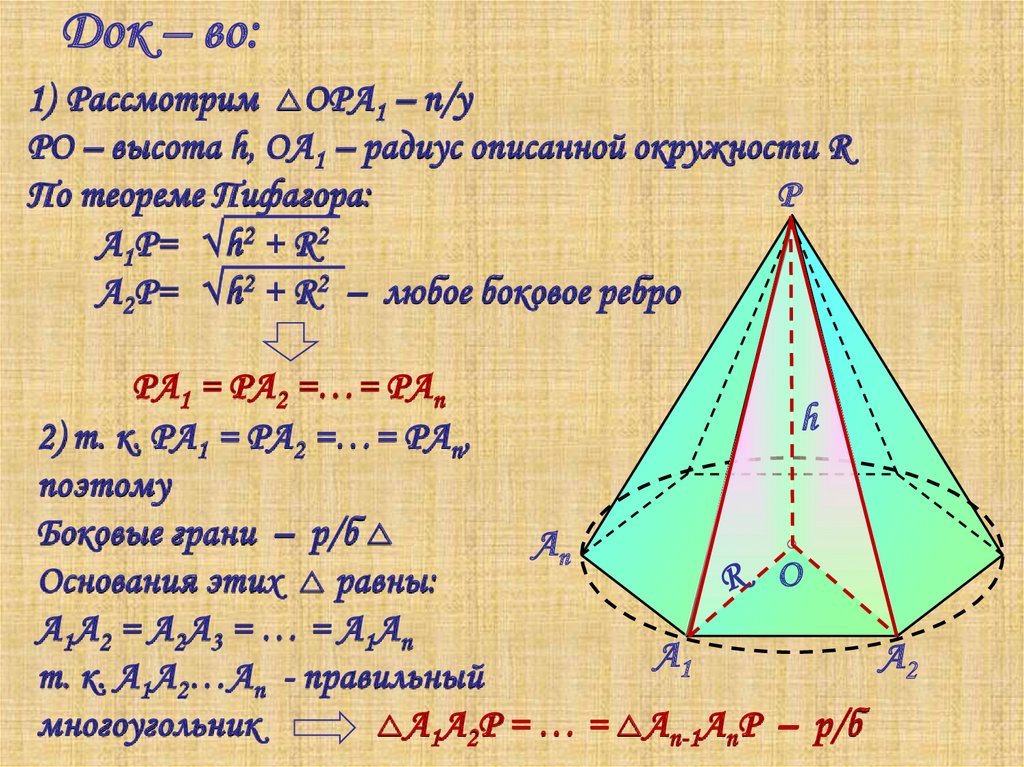 Сторона основания пирамиды через апофему