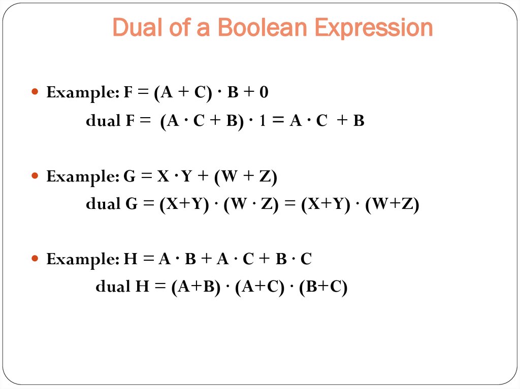 Dual Function in Boolean Algebra