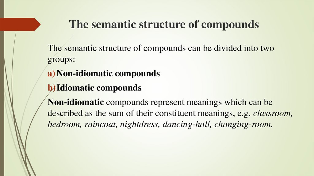 The semantic structure of compounds