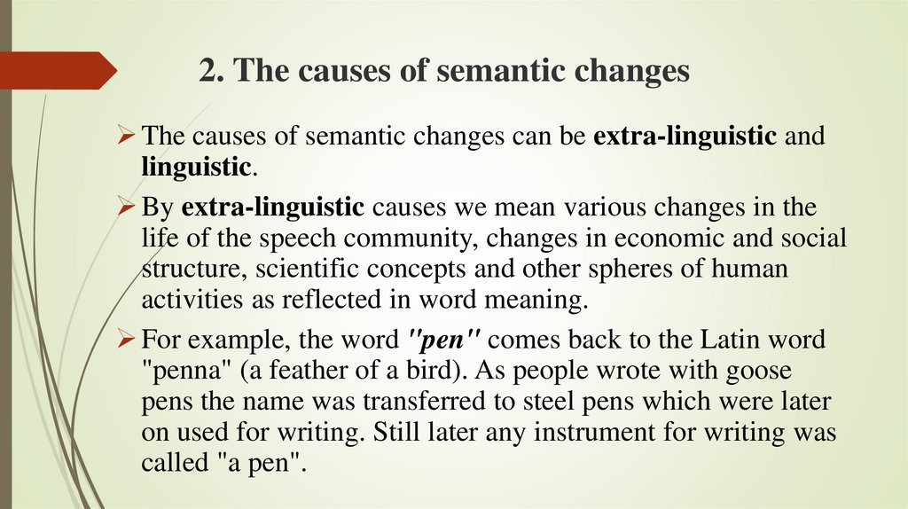 2. The causes of semantic changes