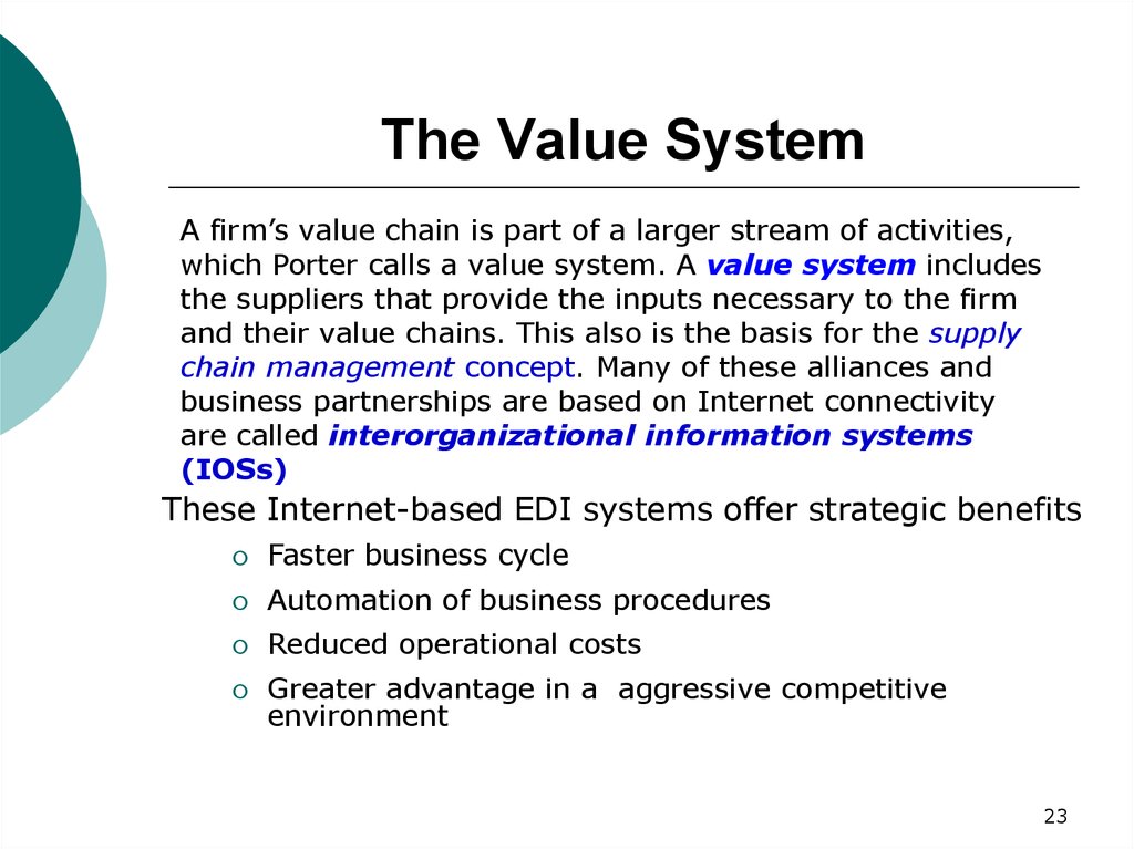 The Value System
