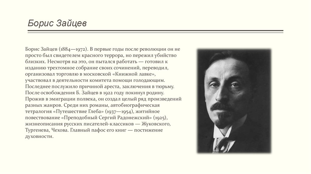 Борис константинович зайцев презентация