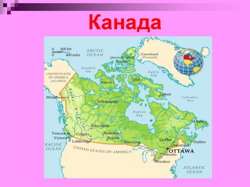 Положение на материке сша и канады. Канада географическое положение карта. Столица Канады на карте. Канада карта страны. Границы Канады на карте.