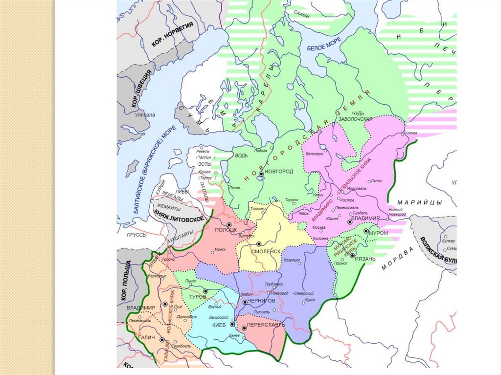 Политическая раздробленность на руси 6 класс контурная карта по истории