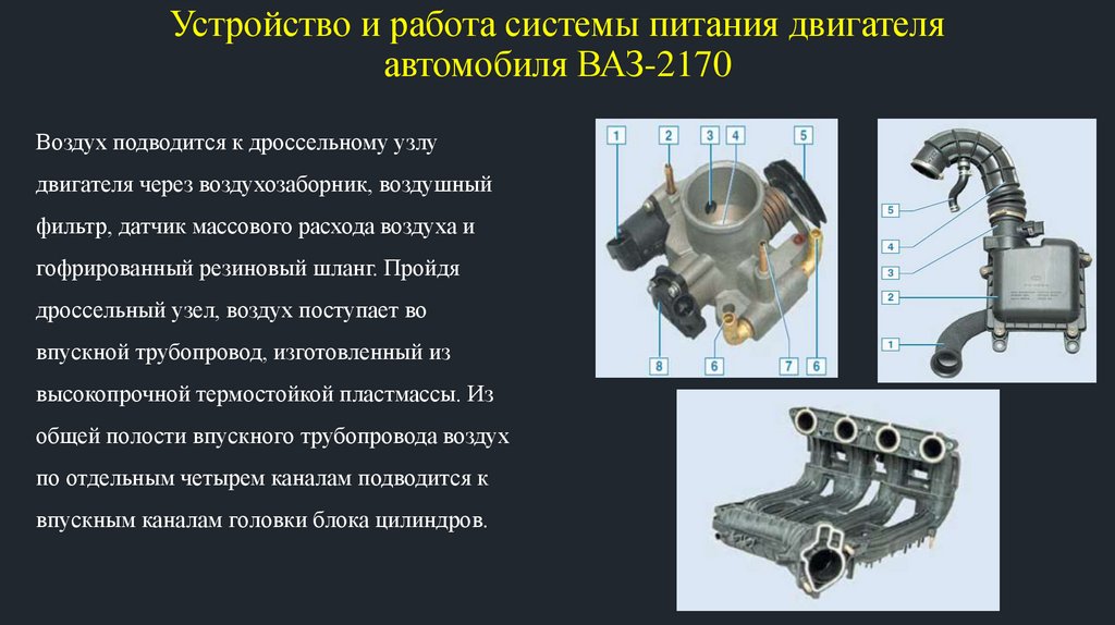 Устройство и работа системы питания двигателя автомобиля ВАЗ-2170