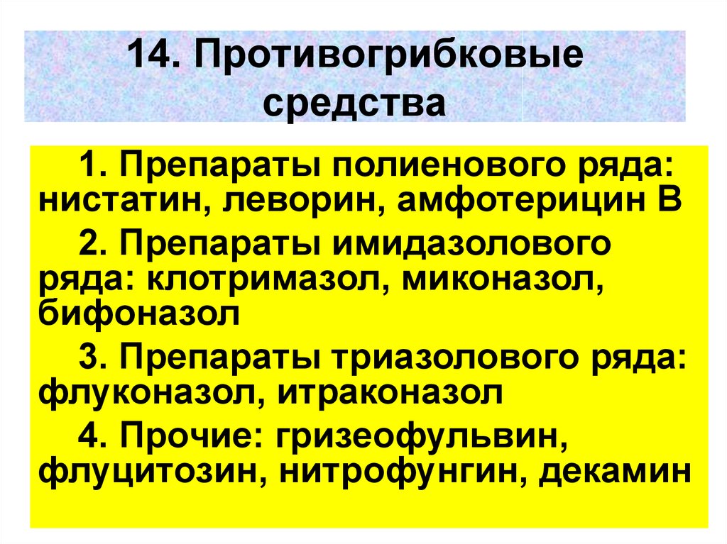 Современные противогрибковые средства презентация