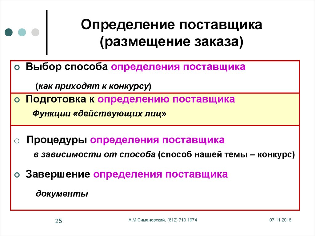 Размещения поставщиков. Выбор способа размещения заказа;. Кто несет ответственность за выбор способа размещения заказа?. Определение поставщика завершается:. Функции поставщика.