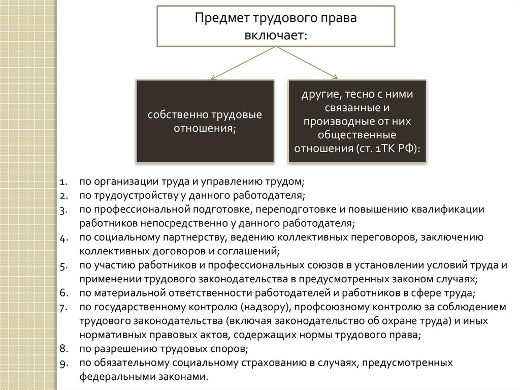 Предмет трудовых отношений