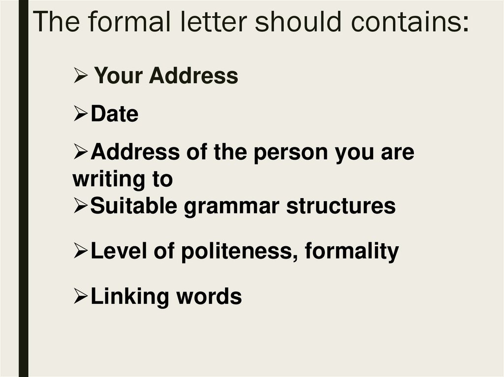 Formal Letter Structures Grammar Clinic Summary Of The 3 Types Of Letters Example Of Formal 4337