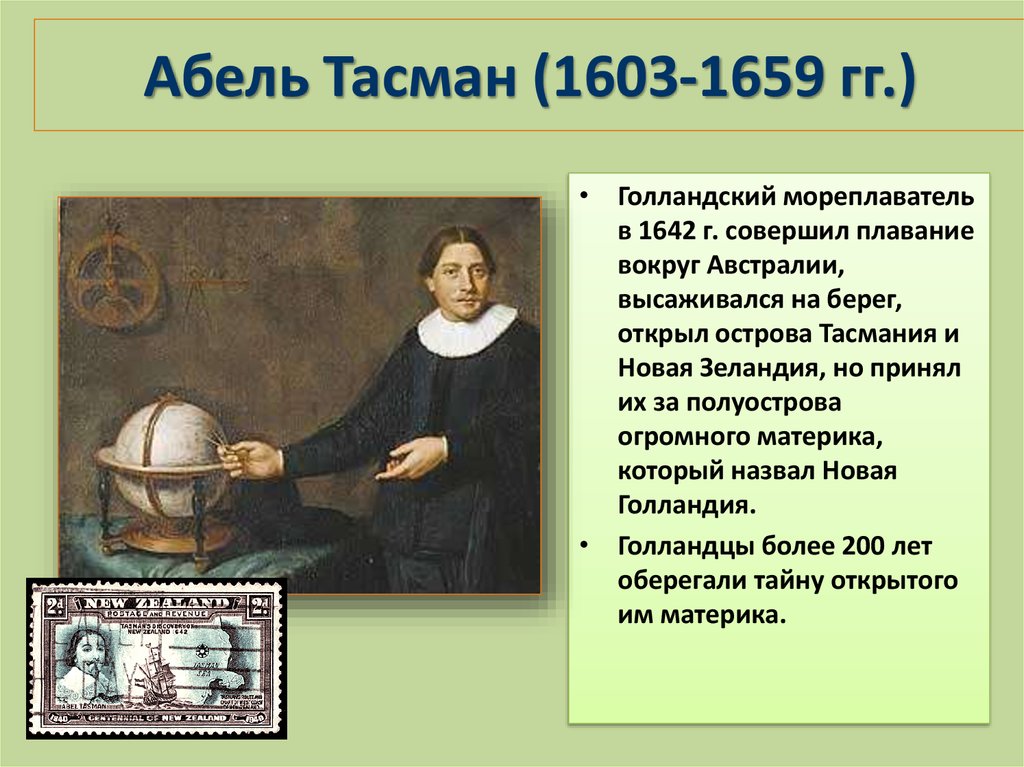 Абель Тасман (1603-1659 гг.)