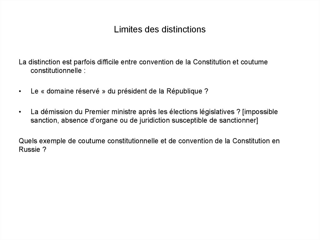 Limites des distinctions