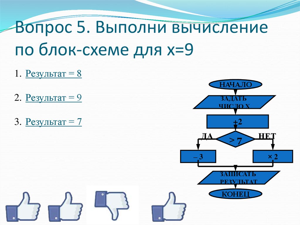 Выполните вычисление по блок схеме