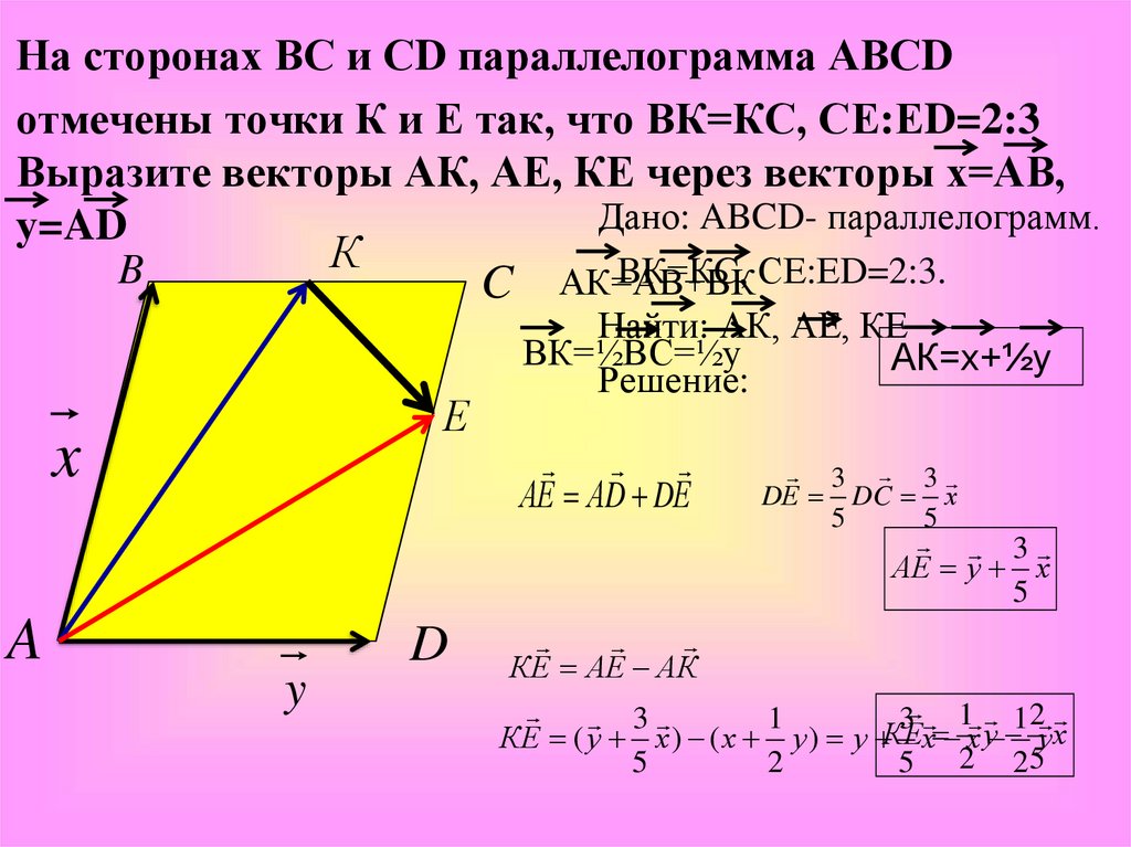 Презентация применение векторов к решению задач презентация 9 класс