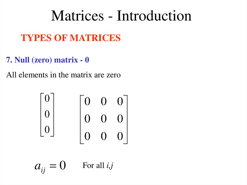 Matrices - Introduction