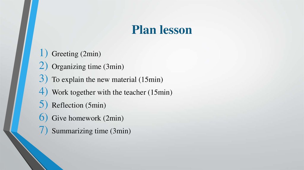 Plan lesson