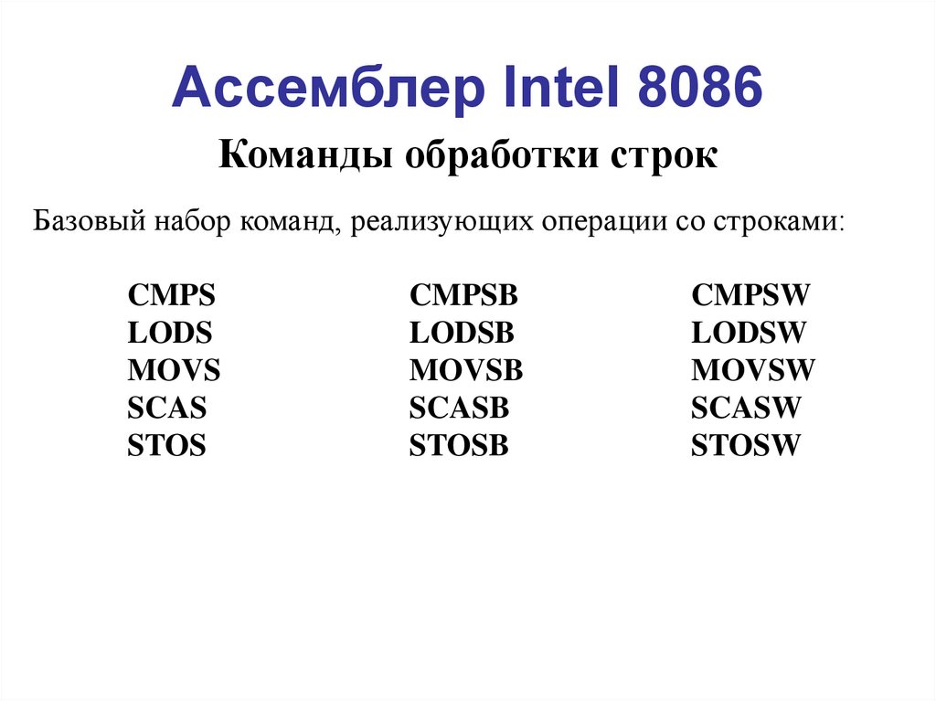 Ассемблер Intel 8086