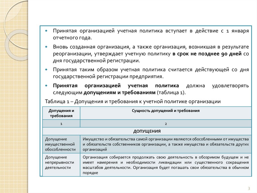 Презентация на тему учетная политика организации