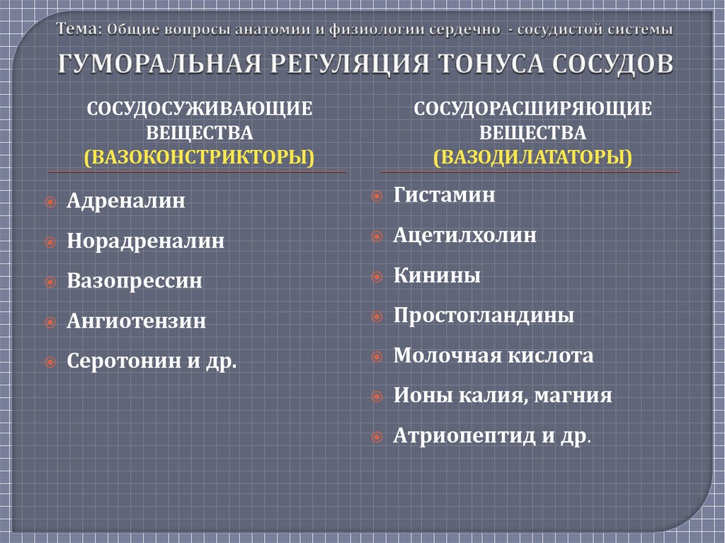 Общие вопросы анатомии и физиологии. Вопросы по анатомии.