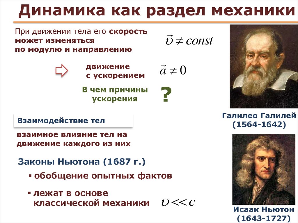 Физика динамика презентация