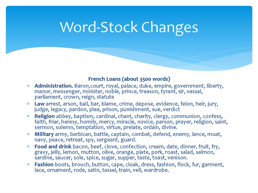 Word-Stock Changes